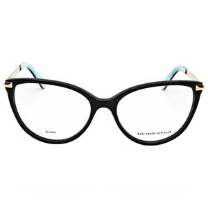 KATE SPADE NWOT Modern Cat Eye 54-16-140 Mint/WHT Gingham Gold Accent Frame